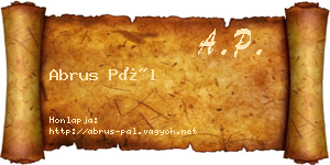 Abrus Pál névjegykártya